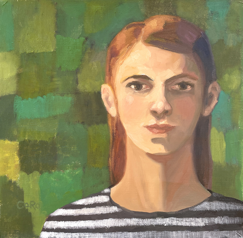 "Rosens dag". Olja på duk. 60x60 cm.